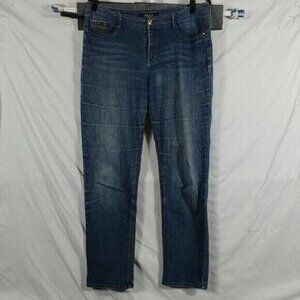 Beau Dawson Women's Jeans Blue Straight Leg Embroidered Rhinestone Size 18